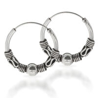 Bali Hoops in 925 Sterling Silver