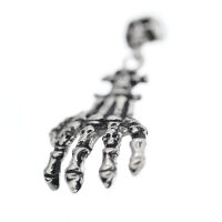 Stainless steel pendant - skeleton hand with skull A