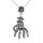 Stainless steel pendant - skeleton hand with skull A