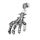 Stainless steel pendant - skeleton hand with skull A