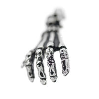Stainless steel pendant - skeleton hand with skull D
