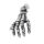 Stainless steel pendant - skeleton hand with skull D