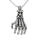 Edelstahlanhänger - Skeletthand mit Totenkopf