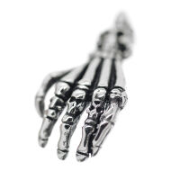 Stainless steel pendant - skeleton hand with skull F