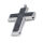 Edelstahlanhänger - Kreuz mit Carbon "Umbra" Stahl
