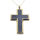 Edelstahlanhänger - Kreuz mit Carbon "Umbra" PVD-Gold