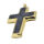 Edelstahlanhänger - Kreuz mit Carbon "Umbra" PVD-Gold
