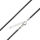 Vinylhalskette - Schwarz 3 mm-50 cm-Stahl