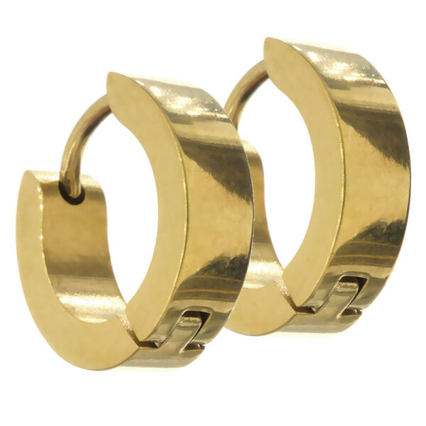 Klappcreole 13 mm PVD-Gold-4mm-Poliert