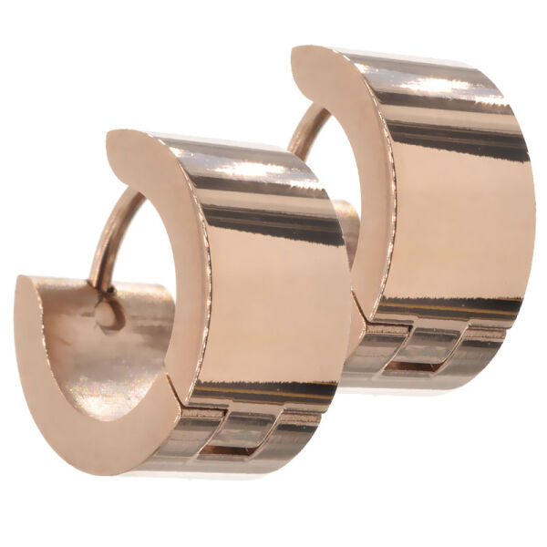 Klappcreole 13 mm PVD-Rosegold-7mm-Poliert