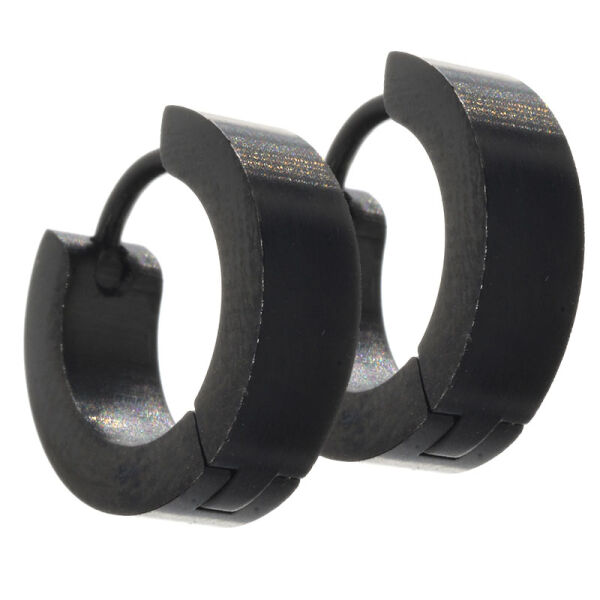 Klappcreole 13 mm PVD-Schwarz-4mm-Mattiert