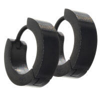 Klappcreole 13 mm PVD-Schwarz-4mm-Mattiert