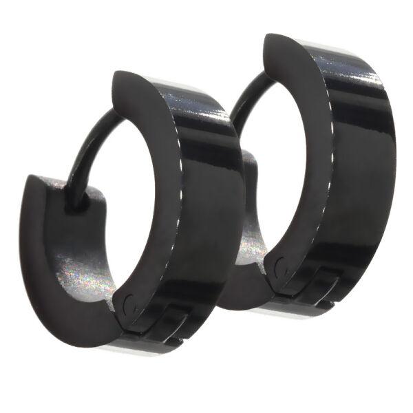 Klappcreole 13 mm PVD-Schwarz-4mm-Poliert
