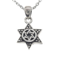 925 Sterling Silberanhänger - Davidstern / Hexagram