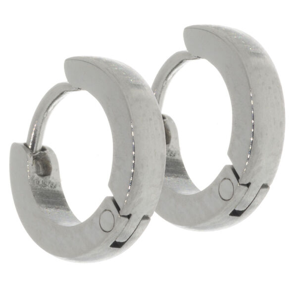 Stainless steel earring - hinged hoop 10 mm - rounded Stainless steel 2 mm matte