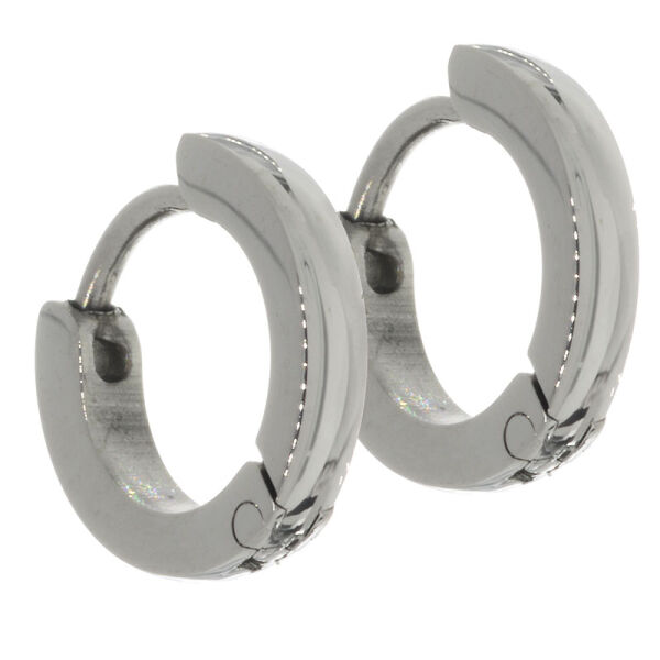 Stainless steel earring - hinged hoop 10 mm - rounded Stainless steel 2 mm polished
