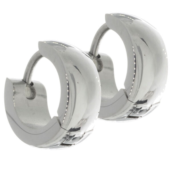 Stainless steel earring - hinged hoop 10 mm - rounded Stainless steel 4 mm matte