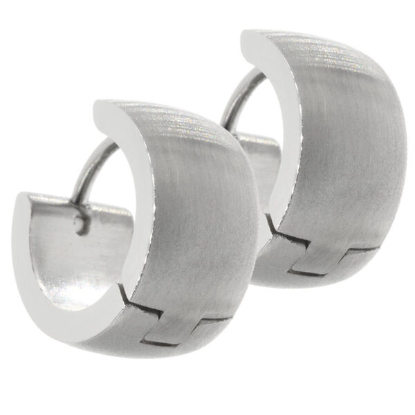 Edelstahlohrring- Klappcreole 13 mm - abgerundet Edelstahl 7 mm mattiert