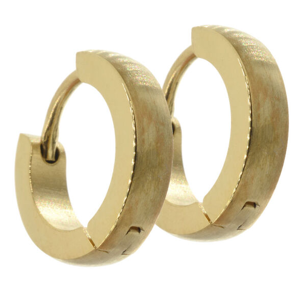 Klappcreole 13 mm - abgerundet PVD-Gold 3 mm mattiert