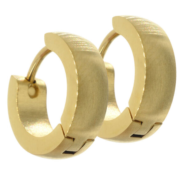 Klappcreole 13 mm - abgerundet PVD-Gold 4 mm mattiert