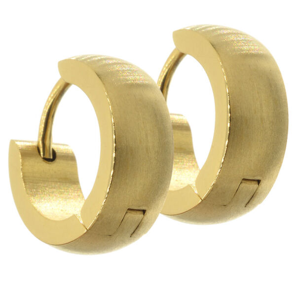 Klappcreole 13 mm - abgerundet PVD-Gold 5 mm mattiert