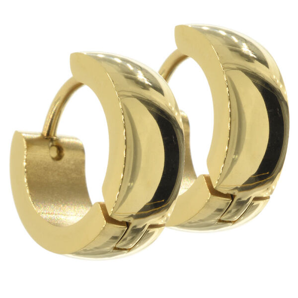 Klappcreole 13 mm - abgerundet PVD-Gold 5 mm poliert