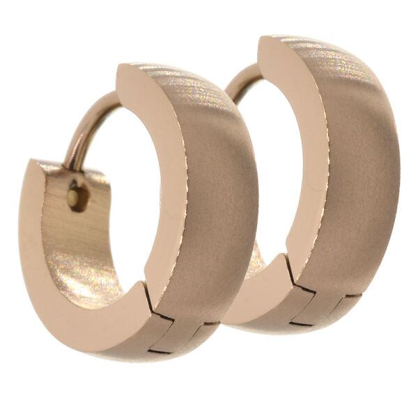 Klappcreole 13 mm - abgerundet PVD-Rosegold 4 mm mattiert