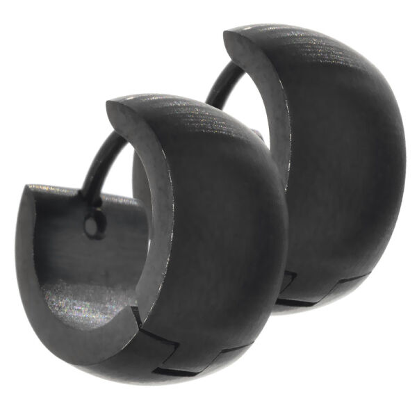 Klappcreole 13 mm - abgerundet PVD-Schwarz 7 mm mattiert
