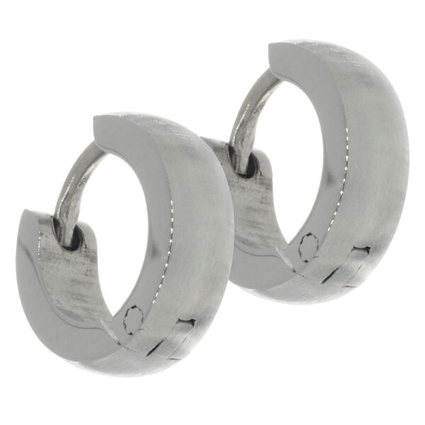Stainless steel earring - hinged hoop 10 mm - rounded Stainless steel 3 mm matte
