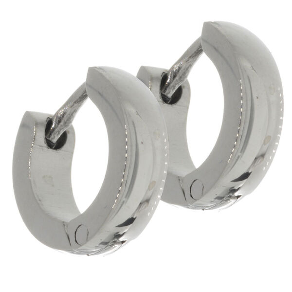 Stainless steel earring - hinged hoop 10 mm - rounded Stainless steel 3 mm polished