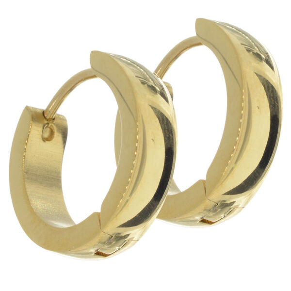 Klappcreole 16 mm - abgerundet PVD-Gold 4 mm poliert