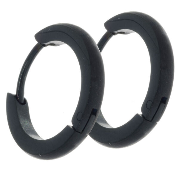 Klappcreole 16 mm - abgerundet PVD-Schwarz 2 mm poliert