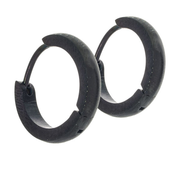 Klappcreole 16 mm - abgerundet PVD-Schwarz 3 mm poliert
