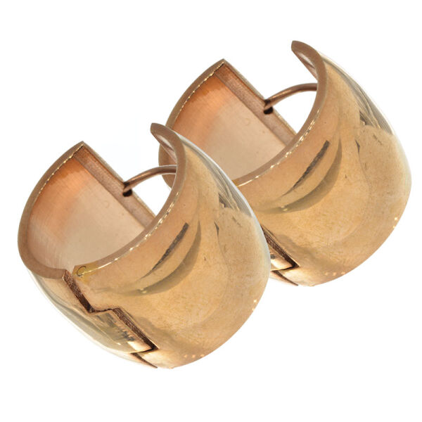 Stainless steel earring - hinged hoop 20 mm - rounded PVD rose gold 16 mm polished