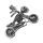 Edelstahlanhänger  - Motorrad mit Totenkopf