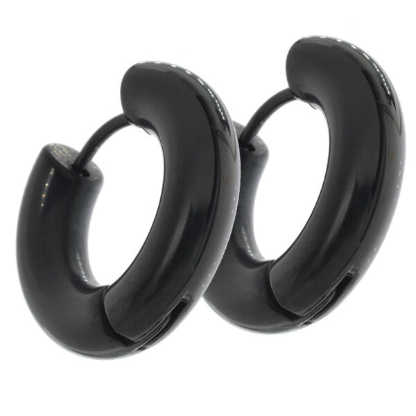 Klappcreole - rund PVD-Schwarz 16 mm 3 mm poliert