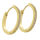 Edelstahlcreole mit Zirkonias, PVD-Gold - 19 mm