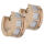 Edelstahlklappcreolen mit Perlmutt PVD-Rosegold-14mm