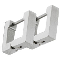 SQUARE stainless steel hinged hoop earrings