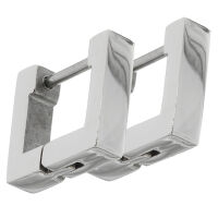 SQUARE stainless steel hinged hoop earrings
