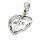 925 Sterling Silver Pendant - Heart with Cross