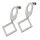 Oval Stud Earrings with Integrated Square