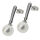 Oval Bar Earrings with Pearl Pendant
