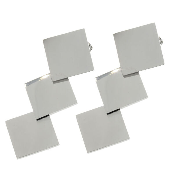 Stud Earrings with Three Connected Squares