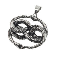 Stainless steel pendant - double snake