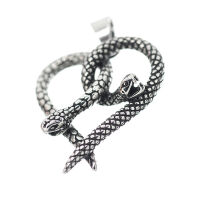 Stainless steel pendant - Snake heart