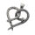 Stainless steel pendant - Snake heart