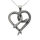 Stainless steel pendant - Snake heart