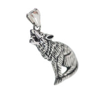 Stainless steel pendant - howling wolf
