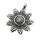 Stainless steel pendant - Floral with compass